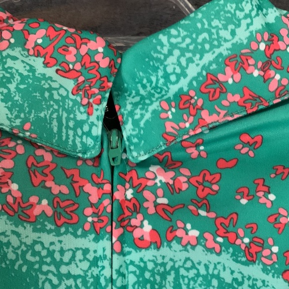 Vintage green and pink flare collar 70s dress. Size 12 perfect condition - Picture 8 of 10